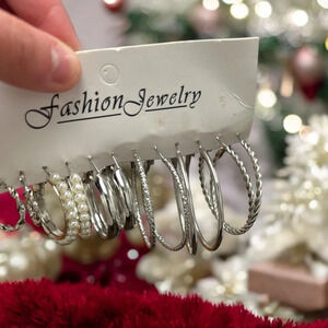 Silver hoop earrings - 6pairs 12pieces #jewellery #earrings #silver #poshmark